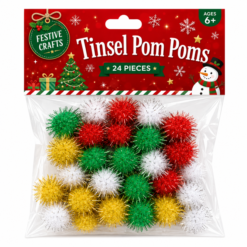 Xmas Tinsel Pom Pom Pack
