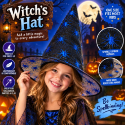 Witch Hat Cobweb Design Blue