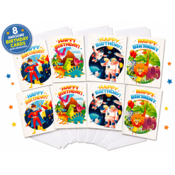 Greeting Cards x 8 Boys Mix