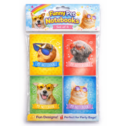 Funny Pets Mini Notebooks x 4