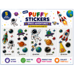 Space Mini Puffy Sticker Sheets x 5