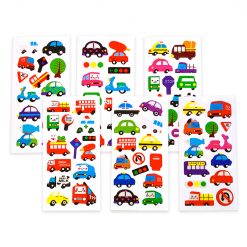 Transport Mini Puffy Sticker Sheets x 6