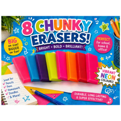 Rainbow Colours Jumbo Erasers x 8