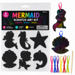 Mermaid Scratch Art Shapes x 6