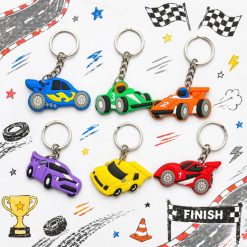 Super Car Key Rings Super Hot Rod Keyrings x 6 - Kids Stuff For Less