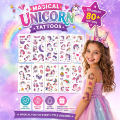 Rainbow Unicorns Mega Value Tattoo Sheets x 10