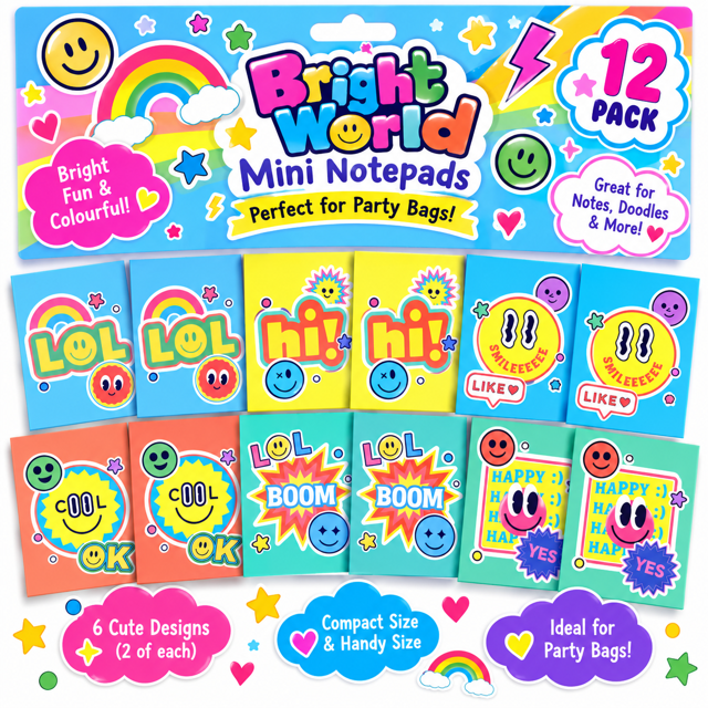Bright World Mini Note Books x 12