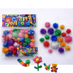 Glitter Pom Poms Big Value Pack