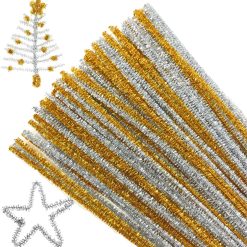 Gold And Silver Tinsel Pipe Cleaners x 100 ( WAREHOUSE WHOLESALE DEAL )