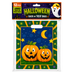 Halloween Pumpkin Design Jumbo Loot Bags x 12