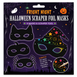 Halloween Scratch Art Masks Kit ( 4 Masks + Tool )