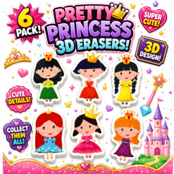 Princess Novelty 3D Erasers x 6 ( Party Bag Special )