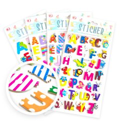 Alphabet Die Cut 3D Kids Stickers x 4 Packs ( One Off Special )