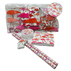 Flamingo Filled Pencil Case Set x 12 ( Wholesale Deal )