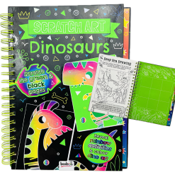 Dinosaurs Deluxe Rainbow Scratch Art Book