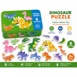 Super Deluxe 6 In 1 Dinosaur Puzzles In Tin