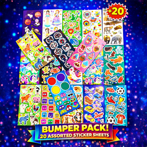 Assorted Sticker Pages 20 Pack Big Value Sticker Sheet Mix ( Over 250 Stickers ) - Kids Stuff ...
