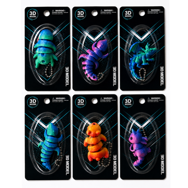 Amazing 3D Printing Creature Keychain/Charms x 6