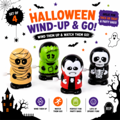 Halloween Wind Up And Go Figures x 4