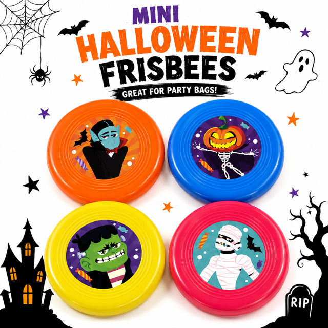 Halloween Mini Fun Frisbees x 4 ( Trick Or Treat Special )