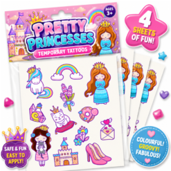 Princess Tattoo Sheets x 4 (48 Tattoos)