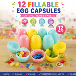 Coloured Fillable Egg Capsules x 12