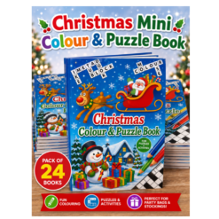 Christmas Colouring And Puzzle Mini Books x 24