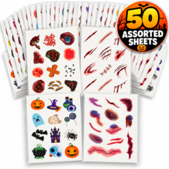 Halloween Assorted Tattoo Sheets x 50