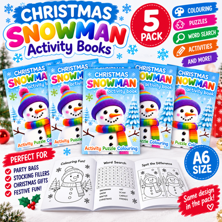 Christmas Snowman Mini Activity Books x 5