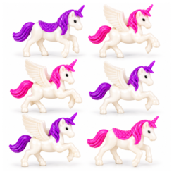 Super Magic Unicorn Figures x 6