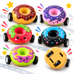 Kawaii Donut Pull Back And Go Racers x 6