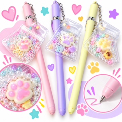 Perfect Pastel Pen With Paw Print And Beads