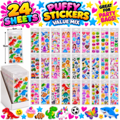 Crazy Value Puffy Sticker Mega Mix ( 24 Sheets )