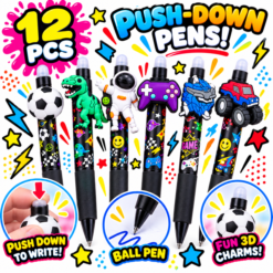 Novelty 3D Push Down Pens x 12 ( Wholesale Deal )