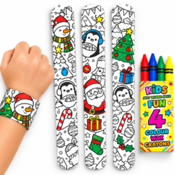 Colour In Slap Bracelets x 3 Christmas Mix Set